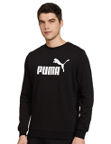 PUMA ESS Big Logo Crew TR Sudadera, Hombre, Black, M