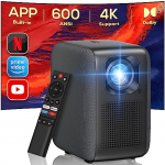 Proyector 4K con Netflix Integrado, Nativo 1080P 600 ANSI Lúmenes, iZEEKER Proyector WiFi Bluetooth Compatible con Dolby Audio, Enfoque Eléctrico, 4D/4P Keystone Compatible con Android/PC/USB