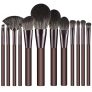 Set de Brochas de Maquillaje profesional DUAIU 12 Piezas Brochas Maquillaje Premium De Cerdas Sintéticas Con Mango De Madera Kabuki Foundation Brush Face Lip Eye Pinceles Maquillaje