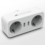 AXIULOO Ladron Enchufes Pared, 4 en 1 Ladron Enchufe Multiple con Doble USB y Enchufe, Adaptador Enchufe Multiplicador Enchufe Compatible con Phone, Oficina, Cocina, Pad