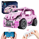 Coche de control remoto rosa para niñas, vehículos motor con STEM y aplicaciones, programación aplicaciones juguetes, coche RC 2.4 Ghz, juguetes educativos regalo cumpleaños niñas