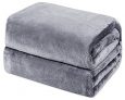 Mantas de Franela 150x200cm Súper Suaves Esponjosas para El Sofá Cama Colcha de Microfibra,tamaño Doble/Matrimonio, Gris Oscuro