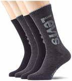 Levi’s Cut Socks Calcetines Corte Logo Diagonal, Dark Grey Melange/Black, 43 Regular Unisex Adulto