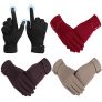 Feizhibo Guantes de invierno para mujer, guantes para pantalla táctil, elegante, cálido, de felpa, forrado, resistente al viento y con forro polar