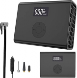 Biviffeory Bomba de Aire portátil para inflar neumáticos, compresor de Aire para neumáticos de Coche, 12 V CC, Bomba de neumáticos para Coche con manómetro Digital.