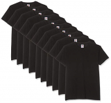 Fruit of the Loom V-Neck Valueweight Camiseta, Negro (, L (Pack de 10) para Hombre