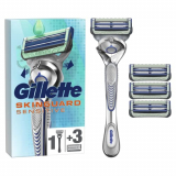 Gillette SkinGuard Maquinilla de Afeitar Hombre, Pieles Sensibles + 4 Cuchillas de Recambio