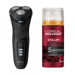 Philips Serie 3000 S3233/52 – Afeitadora eléctrica, cabezales pivotantes y flexibles 5D, Negro + L’Oréal Men Expert VitaLift – Crema hidratante, 100ml, formato XL