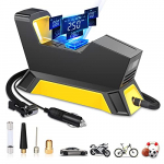 tEokEibEno Compresor de Aire Portatil,Electrico Inflador Ruedas Coche 12V, Digital Mini Compresor de Aire Pequeños,Hinchador con LED Luces de Emergencia,para Hinchar Neumático de Moto Coche,Bicicleta