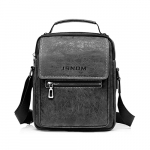 JSNOM Bolso Hombre Bandolera Piel: Bolsoa Mano Pequeño con Bolsillo Trasero Antirrobo para Viaje Escolar Trabajo Casual (Negro Escarchado)