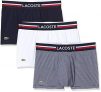 Lacoste 5H3413 Boxer Corto para Hombre, Marine/Blanc, M (Pack de 3)