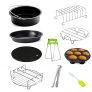 SANGSHI Accesorios para freidora de aire de 10 unidades/juego de bandejas para pizza de 16,35 cm, parrilla para tostadas al vapor, almohadilla aislante, herramientas de cocina para el hogar