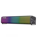 Wscoficy Q9 10W 3.5mm Altavoces de computadora con Cable con Luces RGB Barra de Sonido Altavoces envolventes de Cine en casa Alimentado por USB para PC/Teléfono / MP3 MP4