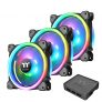 Thermaltake Riing Trio 12 LED RGB – Pack de 3 ventiladores para PC, color negro
