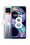 realme 8 – Smartphone Libre (Pantalla AMOLED superior 6.4″, 8GB RAM +128GB , MediaTek Helio G95, Cámara cuádruple con IA de 64MP, Carga Dart de 30W batería de 5000 mAh) Cyber Silver- Exclusivo Amazon