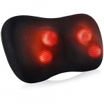 Masajeador Espalda Shiatsu para Cervical, Piernas, Hombro, Brazo Cojín Masajeador Eléctrico con Función de Calor y Masajeador Amasador Giratorio 3D , Relajación en el Hogar y la Oficina