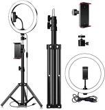 Rehomy Anillo de Luz LED Regulable 26Cm Juego de Luces de Anillo de Video en Vivo con Clip para Tableta