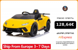 Lamborghini coche eléctrico para niños, Tracción en las cuatro Ruedas, 12V, 6AH, batería, 2,4G, mando a distancia, coche de juguete|Coches para montarse|