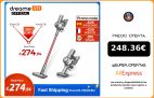 【Promo Code：STOPATI30/09ESOW15】Dreame Aspirador inalámbrico portátil V11 para el hogar, aspiradora con pantalla OLED, con colector de polvo y limpiador de alfombras con filtro 25kPa|Aspiradoras|