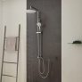 Columna de Ducha sin Grifo CECIPA, con Barra de Ducha Regulable en Altura (77-112 cm), Ducha de Lluvia Rociador Redondo de 22 cm, 3 Tipos de Chorro.