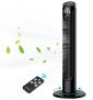 WOWDSGN Ventilador de Torre con Mando a distancia – Ventilador Vertical Silencioso Bajo Consumo – 3 Velocidades de Ventilación – Rotación de 90° – Temporizador hasta 15 Horas – Pantalla LED – 93cm