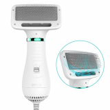 Peine para Soplado de Pelo,Cepillo para Perros y Gatos Portátil y Silencioso,Eléctrica Secador de Pelo 2 en 1,Peine Grooming y Secadora Protege Cabello, 2 Temperatura,para Cuidado de Mascotas