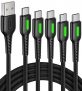 INIU Cable USB C, [5 Pack 1+1+1,8+1,8+3m] Cargador Tipo C Carga Rápida 3,1A y QC3,0, Sincronización de Datos Nylon Carga Cable USB C para Samsung S20 S10 Note 20 Xiaomi Redmi Huawei P30 P20 LG Google
