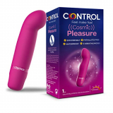 Control Cosmic Pleasure – Estimulador vaginal – Punta curva para mayor excitación – 5 vibraciones diferentes – Silicona médica suave al tacto – Sumergible – Hasta 3 horas