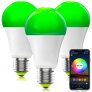 Wifi Bombilla LED inteligente Alexa, regulable, multicolor, E27, A19, 7 W (equivalente a 60 W), compatible con Alexa Google Home Siri IFTTT (paquete de 3)