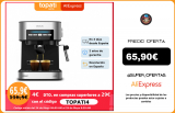 Cafetera Express Cecotec Power Espresso 20 Profesional, Presión 20 Bares, Manómetro, Doble Salida, Cafetera Expreso. 850 W.  Capacidad 1,5 Litros. Acero inoxidable. Vaporizador, Clase A|Cafeteras|