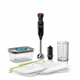 Bosch ErgoMixx MS6CB61V1 – Batidora de mano con envasador al vacío y accesorios, potencia de 1000 W, 12+1 velocidades, color negro