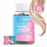Ltanis Viteddy Hair Gummy Vitaminas Biotina y vitamina D masticables vegetarianas para el crecimiento del cabello, uñas y piel