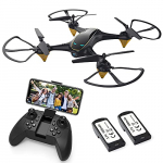 DOMIBOT Drones con Cámara para Adultos LED Tiempo de Vuelo Largo WiFi FPV 720P 120° HD Video Drone para Principiantes Drone para Interiores Exteriores (2 Baterías)