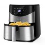 Freidora sin Aceite 5L, KOTLIE Freidora Aire Pantalla táctil LED One Touch, Con 9 Programas, Temperatura Ajustable del Temporizador de la Freidora de Aire XXL, 1700 W, Negro