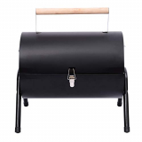 Outsunny Barbacoa de Carbón Portátil con 2 Parrillas Cocina con Asa y Cierre para Asar Picnic Camping Fiesta 42x29x45 cm Negro