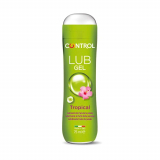 Control Lub Tropical – Gel Lubricante con Aroma a Fruta de la Pasión – 75 mililitros – Base acuosa – Compatible con Preservativo – Hipoalergénico – Sin azúcar – No mancha – Color Transparente