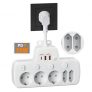 PD20W Regletas Enchufes con USB C, Ladron Enchufes con Interruptor, Regleta 5 Tomas con Dual QC18W y PD20W Carga Rápida,Regleta 5 Enchufes Proteccion Sobretension,Base Enchufe Multiple Pared,Blanco