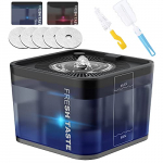 Fuente para Gatos 2.5L, Bebedero Automático Silenciosa para Mascotas con LUZ, Bomba de Apagado Automático,Fuentes Perros con 5 Filtros