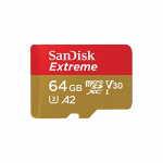 SanDisk Extreme – Tarjeta de memoria microSDXC de 64 GB con adaptador SD, A2, hasta 160 MB/s, Class 10, U3 y V30