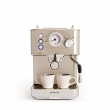 CREATE / THERA CLASSIC / Cafetera Espress Semiautomática Plateada para Espresso y Cappuccino / Presión 20 Bares, Capacidad 1,25 L, 1100W, Vaporizador Orientable, Acero Inoxidable