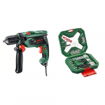 Bosch EasyImpact 550 – Taladro percutor + Bosch X-Line – Maletín de 34 unidades