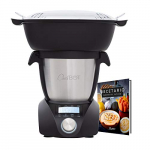 IKOHS CHEFBOT Compact STEAMPRO – Robot de Cocina Multifunción, Cocina al Vapor, 23 Funciones, 10 Velocidades con Turbo, Bol Acero Inoxidable 2,3 L, Libre BPA (con Vaporera y Recetario – Negro)