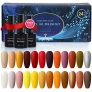 24 Colores Pintauñas Semipermanente Uñas Gel UV LED, Esmalte Semipermanente, Colorido Esmaltes de Uñas Kit, con 1 Base, 1 Capa Superior Brillante, 1 Capa Superior Mate, Para Uso en Salones y Bricolaje