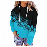 QIUTIANQ Top De Moda Casual para Mujer,Sudadera con Capucha Y Cuello Redondo De Manga Larga con Cordones Costuras,Jersey De Punto Estampado Suelto Y Transpirable,Suave Confortable (Verde B, S)