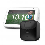 Blink Outdoor Cámara de seguridad HD (1 cámara) + Echo Show 5 (2.ª generación, modelo de 2021), Blanco