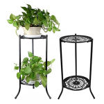 Susany 2 Soporte Metal Planta Maceta Soporte Estante de exhibición de Flores Jardín Patio Hogar al Aire Libre
