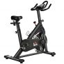 HOMCOM Bicicleta Estática con Resistencia Variable Volante de Inercia de 10 kg Sillín y Manillar Ajustables en Altura Pantalla LCD y Pulsómetro 110x57x108-114 cm Negro