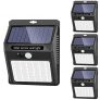SEZAC Luz Solar Exterior Jardin, Focos Led Exterior Solares con Panel Solar, [42 LEDs / 3 Modos] IP65 Impermeable Luz Solar Exterior Focos Led Exterior Para Vallas de Jardín, Patios (4 Piezas)