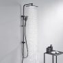 WINDALY Columna Ducha, Columna de Ducha con Hermoso Cabezal de Ducha de 9 Pulgadas y Ducha de Mano, Barra de Ducha Ajustable en Altura Para Baño, Negro
