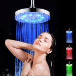 Montloxs Cabezal de Ducha de Lluvia LED Cabezal de Ducha Redondo de 8 Pulgadas Cabezal de Ducha con Sensor de Temperatura Que Cambia de Color RGB para baño